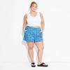 Women's Stitch Graphic Lounge Shorts - Blue - 3 of 3