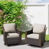 UPTION Outdoor Rattan Swivel Rocking Chair With Cushions - 3 of 4