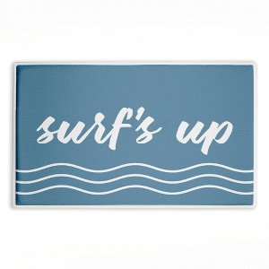 Stupell Industries Make Waves Aqua Blue Printed Plush Bathroom Floor Mat, design by Lettered and Lined - 1 of 4