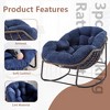 MOONMISS Outdoor Rocking Chair, Patio Oversized Wicker Egg Rocking Chair,Indoor & Outdoor Comfy Rocker Chair with Thick Cushion - 3 of 4