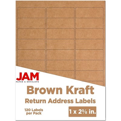 JAM Paper Laser/Inkjet Mailing Address Labels 1" x 2 5/8" Brown Kraft 4513701