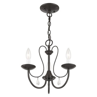 Mirabella English Bronze 3-Light Crystal Chandelier