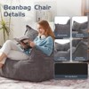 Itopfox Giant Bean Bag Chair Sofa for Adults Teens, Comfy Corduroy Large Bean Bag with Armrests for Bedroom Living Room, Lazy Sofa Couch Chairs - 4 of 4