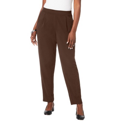 Jessica London Women's Plus Size Stretch Knit Crepe Straight Leg Pants