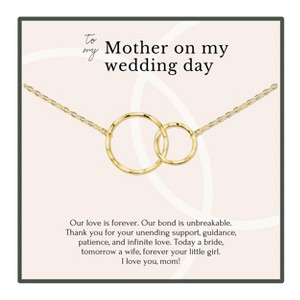 HOPE LOVE SHINE Mother of the Bride Necklace 2 Ring Gold – Wedding Day Gift from Daughter, Forever Bond Jewelry - 1 of 4