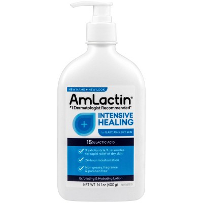 AmLactin Intensive Healing Exfoliating + Hydrating AHA Body Lotion - 14.1oz
