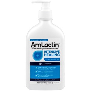 AmLactin Intensive Healing Exfoliating + Hydrating AHA Body Lotion - 14.1oz - 1 of 4