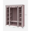 SONGMICS Closet Wardrobe Portable Closet for Bedroom Clothes Rail with Non-Woven Fabric Cover Clothes Storage Organizer 12 Compartments Pink - image 4 of 4