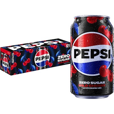 Pepsi Zero Sugar Wild Cherry Cola Soda - 12pk/12 fl oz Cans
