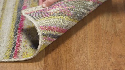 Taupe and Multi Stripe Low Pile Outdoor Rug