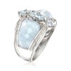 Ross-Simons Milky Aquamarine and 0.85 ct. t.w. Blue Aquamarine Ring in Sterling Silver - 3 of 4