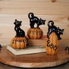 Black Cat on Pumpkin Figurine (Set of 3) - 2 of 4