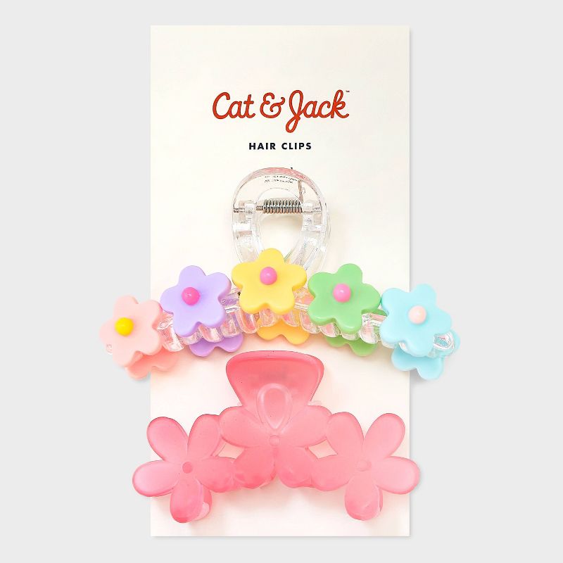 Girls&#39; 2pk Claw Clips with Flowers - Cat &#38; Jack&#8482;, 3 of 5