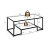 Costway Glass Coffee Table Modern Rectangular Coffee Table Metal Frame For Living Room - 4 of 4