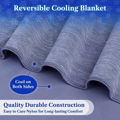 Navy Reversible Cooling Throw Blanket for Hot Sleepers