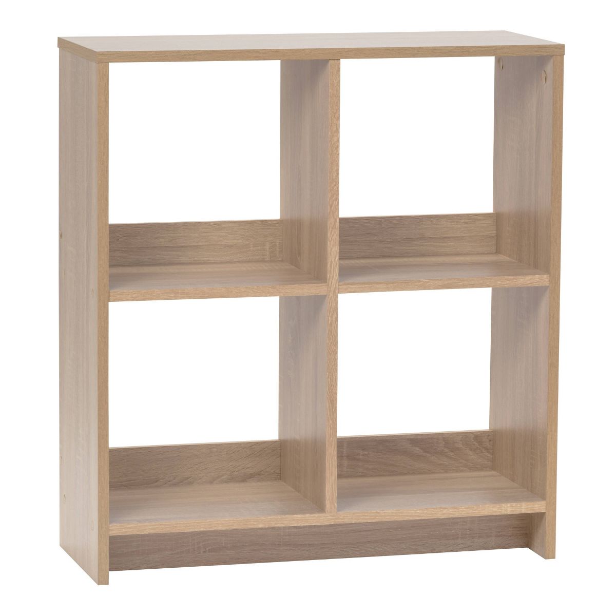 Light wood 4-cube organizer shelf with open compartments