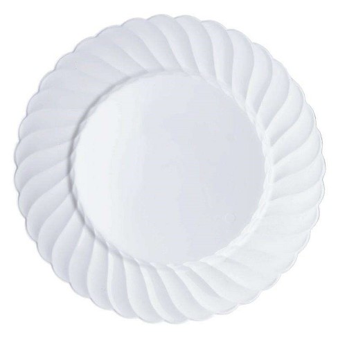Smarty Had A Party 6" White Flair Plastic Pastry Plates (180 Plates) - image 1 of 4