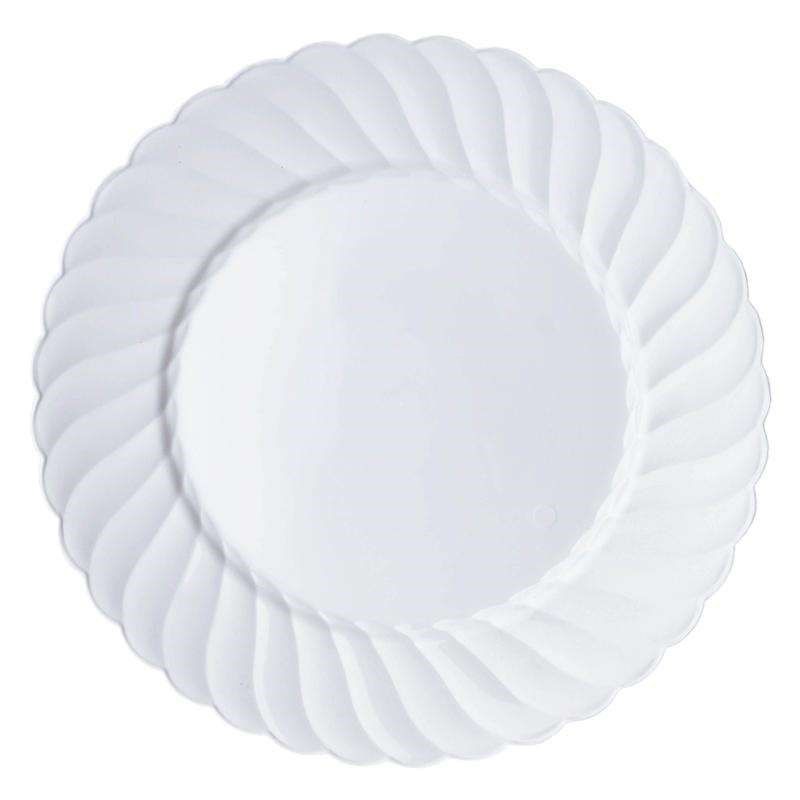 Smarty Had A Party 6" White Flair Plastic Pastry Plates (180 Plates), 1 of 5