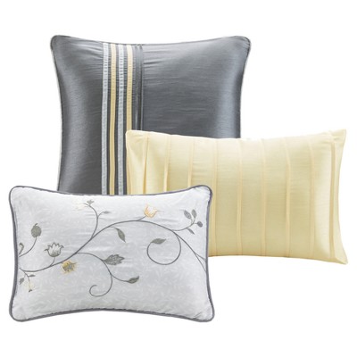 King Gray and Yellow Reversible 7-Piece Bedspread Set