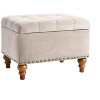 NicBex Square Velvet Storage Ottoman with Hidden Hinge & Rivet Trim, Upholstered Multi-Functional Ottoman with Easy-Open Lid - 3 of 4