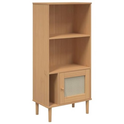 vidaXL SENJA Solid Pine Wood Bookcase with UV Varnish Finish - Ample Storage Space