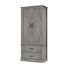 Modern Kitchen Pantry Closet with Adjustable Shelves and 2 Doors and Drawers, Cupboard for Dining Room, Living Room, White & Rustic Grey - 4 of 4