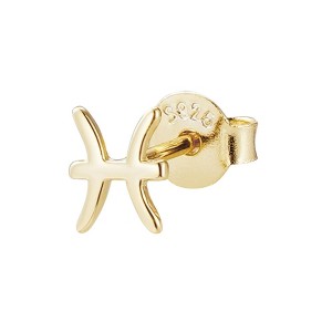 Adornia 14k Gold Vermeil .925 Sterling Silver Single Zodiac Sign Stud Earring - 1 of 2