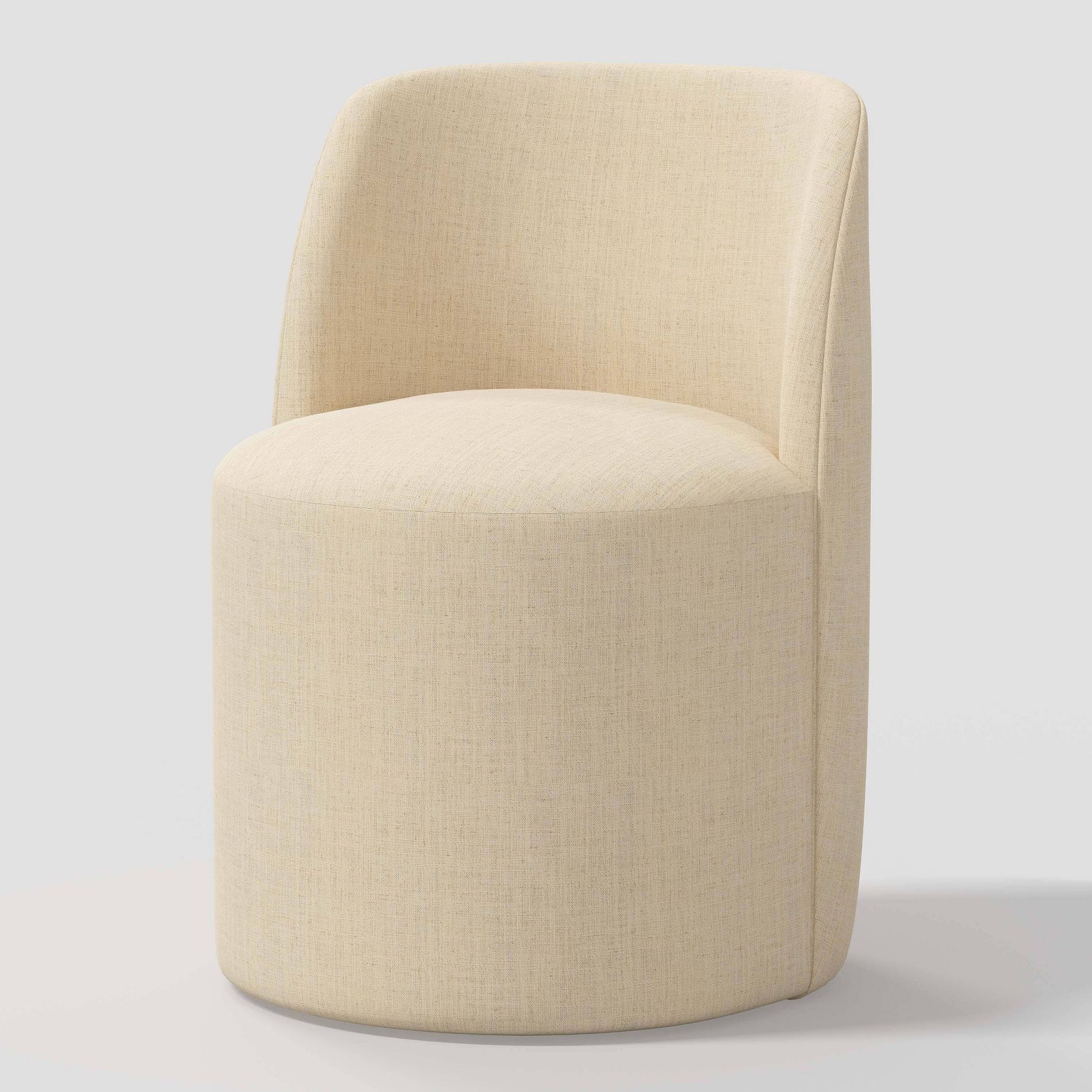 Jessa Dining Chair in Linen Cream - Threshold™: Padded Seat, Curved Back, Hardwood Frame