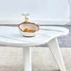 MAYEERTY Coffee Table White Imitation Marble Solid Wood Cloud Legs Dining Living Room - 3 of 4