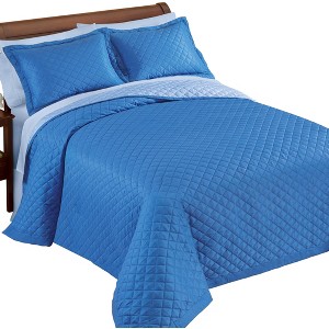 Collections Etc Classic Elegant Reversible 3-Piece Bedspread Set - 1 of 3