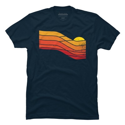 Men's Design By Humans 70s Retro Sunset By Vanphirst T-shirt - Navy ...