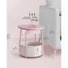VASAGLE Side Table with Charging Station, Round End Table With Fabric Storage Box, for Living Room with Power Outlets USB Ports - 4 of 4
