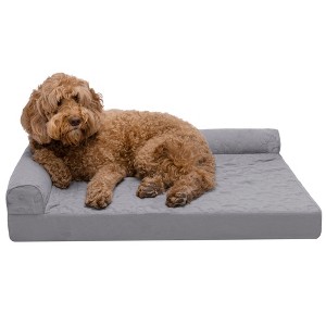 FurHaven Paw-Quilted Orthopedic Deluxe L-Chaise Dog Bed - 1 of 4