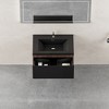 Whisen Floating Wall-Mounted Bathroom Vanity with Wave-Textured Soft-Close Drawers, Basin, Pre-Assembled Cabinet - 3 of 4