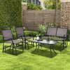 Tangkula 2 PCS Patio Glider Conversation Set Outdoor Loveseat Glider Chair w/ Tempered Glass Coffee Table - 2 of 4