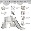 8-in-1 Toddler Slide & Climber with Basketball Hoop & Tunnel, Indoor/Outdoor - 2 of 4