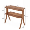 Syemin End Tables Narrow Walnut Side Table, 2-Tier Small Farmhouse End Table, Slim Accent Table with Storage Shelf, Brown, 25.2"*11.81"*26.38" - 3 of 4