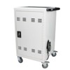 Mobile charging cart with lock and key, 4 universal wheeled laptop and tablet storage carts, lockable mobile storage station,white - 3 of 4
