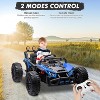 Garvee 24V 2WD Single-Seat Kids UTV Ride-On Toy with Remote Control LED Lights and MP3 Player for Ages 3+, Blue - 2 of 4