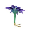 Morawski Purple Pedal & Blue Center Clip On Flower 1 Clip On Ornament 5 Inch, Glass Floral Spring 10226 5.0 Inch Purple Pedal And Blue Center Clip On - 2 of 3