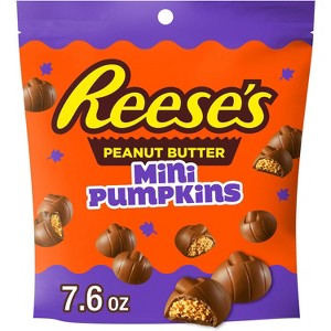 Reese's Mini Peanut Butter Pumpkins Halloween Candy Pouch - 7.6oz - 1 of 4