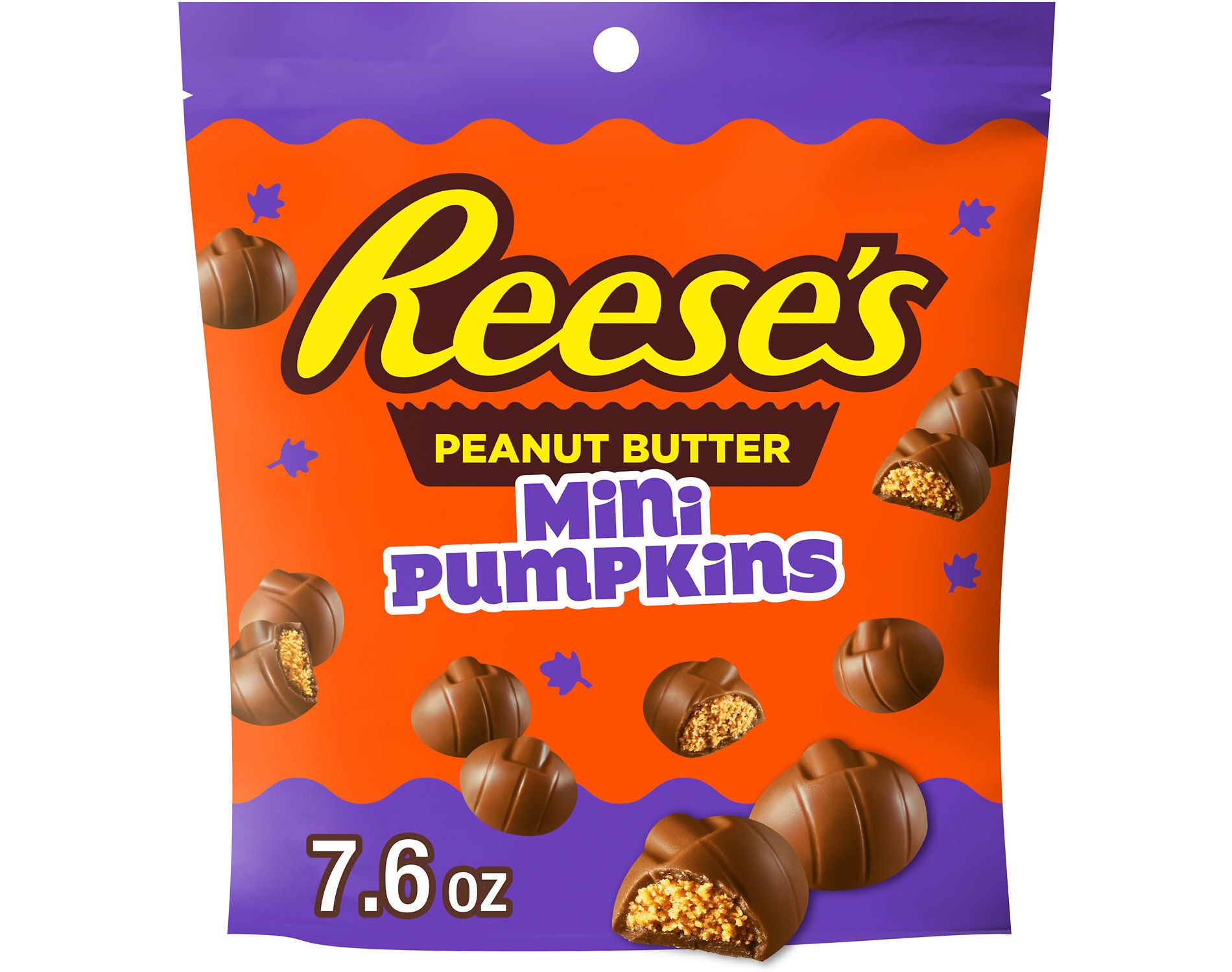 Reese's Mini Peanut Butter Pumpkins Halloween Candy Pouch - 7.6oz