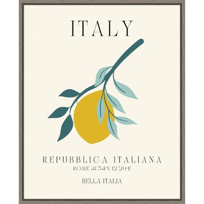 Bella Italia Light Canvas Travel Poster with Greywash Frame