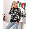 Coolmee Women's Christmas Sweaters Snowflake Reindeer Crewneck Knitted Top Long Sleeve Ugly Xmas Pullover for Holiday Party - 2 of 4