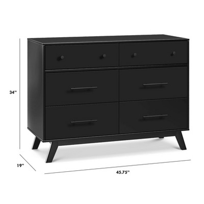 Ebony Mid-Century Modern 6-Drawer Nursery Dresser