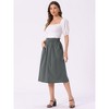 INSPIRE CHIC Women's Casual Elastic Waist Peasant A-Line Midi Skirts with Pockets - 2 of 4