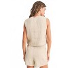 Women's Linen Tuxedo Vest - MIOU MUSE - 2 of 4