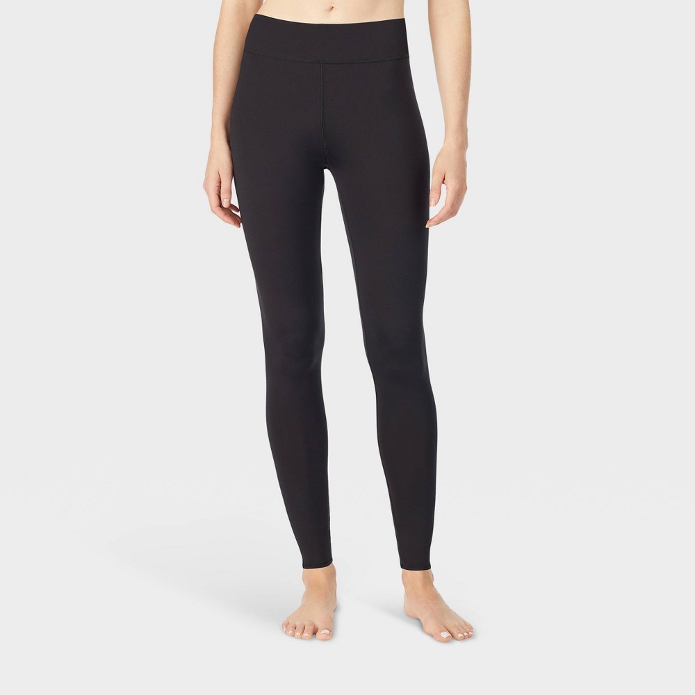 Warm Essentials by Cuddl Duds Women's Active Thermal Leggings - Black L