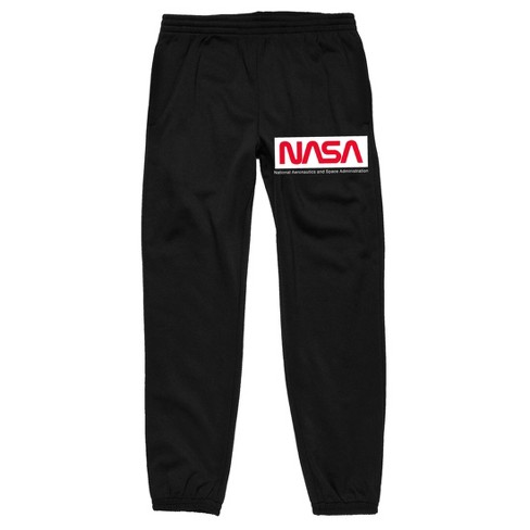 Nasa Red Logo Men's Black Sweatpants-large : Target