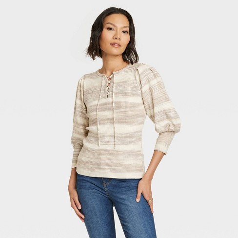 Women's Crewneck Pullover Sweater - Knox Rose™ Cream Xs : Target